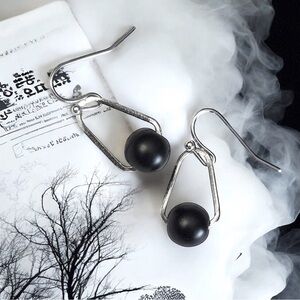 5 For $25💫Alternative Biker Goth Black Ball Dangles Earrings